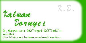 kalman dornyei business card